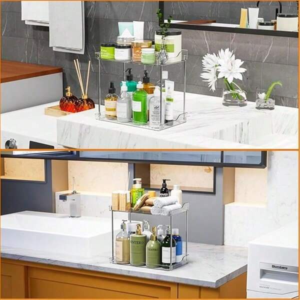 1 Peça de Suporte de Armazenamento de Joias, Suporte de Armazenamento de Acessórios, Suporte de Armazenamento de Joias, Suporte de Armazenamento de Cosméticos, Suporte de Armazenamento de Shampoo e Gel de Banho, Suporte de Armazenamento de Pasta de Dente e Escova de Dente, Suporte de Armazenamento de Produtos de Cuidados Pessoais, Suporte de Armazenamento de Beleza, Suporte de Armazenamento de Produtos de Cuidados com a Pele, Suporte de Armazenamento de Cosméticos, Suporte de Armazenamento de Lenços de Mesa, Suporte de Armazenamento de Utensílios de Cozinha, Suporte de Armazenamento Multifuncional