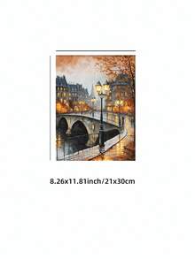 1pc Frameless Autumn Street Scene Cozy Town Lamp Yellow Maple Leaves Wall Art Fall Season Canvas Painting For Living Room Bedroom Dorm Room Decor Poster Funky Posters Room Decor Bedroom Prints For Wall Autumn Landscape Fall Town Scene Seasonal Decor Cozy Street Art