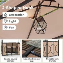 3 PCS Patio Bar Set W/ Tempered Glass Bar Table Metal Storage Shelves For Garden - 預設 - 查看 9