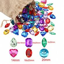 20/100pcs Pirate Treasure Jewel Acrylic Rhinestones, Shiny Plastic Gems In Assorted Colors With Drawstring Bag, Suitable For Party Table Decor, Pirate Theme Party Favors - Multicolor - View 3