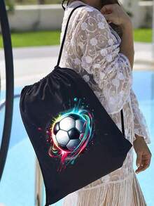 Drawstring Bag School Backpack Sport Bag Women's Fashion Shoulder Backpacks Canvas Shopping Bag Organizer For Travel Cycling Hiking Woman Large Capacity Storage Shopper Bags Initial Name A To Z Pink Letter Print