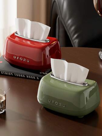 Soporte para caja de pañuelos con resorte de 8 pulgadas, accesorio decorativo de escritorio para dormitorio, sala de estar, de alta calidad