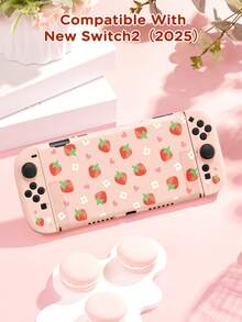 Ayotu Strawberry Pattern Protective Case, Compatible With Nintendo Switch And New 2 (2025), Can Be Installed On The Dock Without Removing The Case - Multicolor - View 11