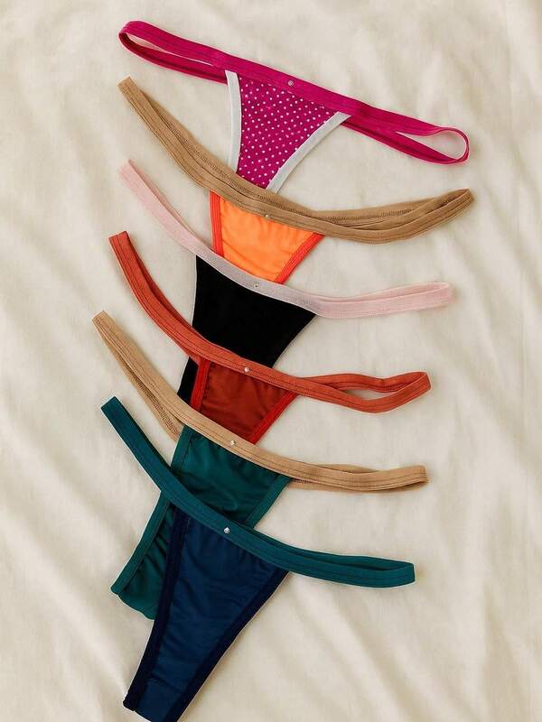 Kit 5 Calcinha Fio Dental Feminina em Microfibra Tanga Confortável, Sexy e Moderna Lingerie Conjunto Feminino Moda Intima