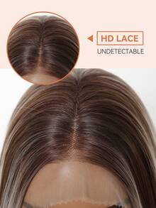High-Quality Front Lace Wig 13*4 HD Former Lace Long Straight Hair Wig Multicolor 30-Inch Female Wig Synthetic Heat-Resistant Wig Perfect For Elegance And Naturalness For Holiday Travel Parties Cosplay Music Festivals Everyday Gifts Ready To Wear,The Perfect Holiday Gift For Girls, A Halloween Wig - 間色 - 查看 9
