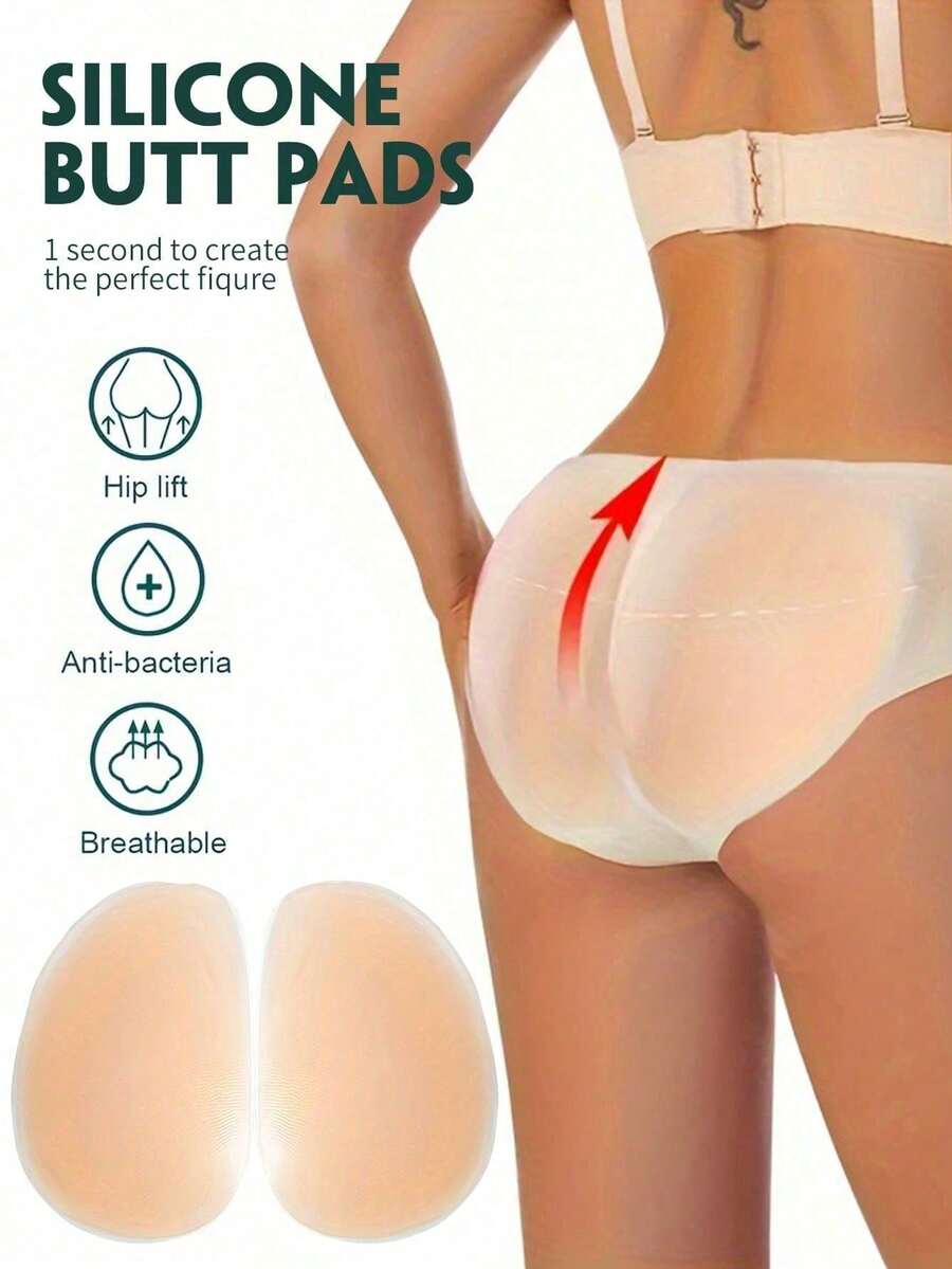 2/1 Pair Of Silicone Fake Buttocks (Need To Match With Underwear), Suitable For Women With A Perky Butt, Beautiful Butt Fillers, Perky Butt, Can Be Matched With Shaping Buttocks Pants - Multicolor - View 1