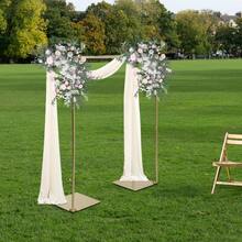 Square Wedding Arch, 3.9 Ft Tall * 3.3 Ft Wide Metal Ceremony Arch, Gold Garden Arch For Weddings, Gardens, Hotels, Parties - Vàng - Xem 3