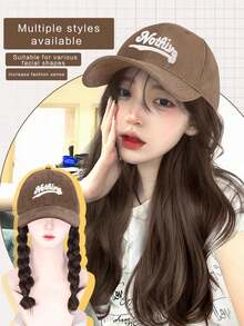 16英寸假发 女士长发 全头套假发帽 一体式女士合成假发帽