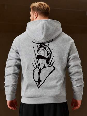 New Plus Size Men Outdoor Casual Hooded Sweatshirt, Autumn/Winter