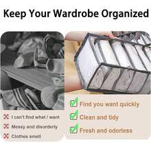 2pcs 7Grids Fabric Foldable Storage Box For SockUnderwear, Tie And Sock, Belt Storage Box, FabricStorage Box, Foldable Storage Box,Sock UnderwearOrganizer Dividers,Drawer, Cabinet Closet Organizers AndStorage Boxes,Bedroom Christmas For Holiday Gift Giving - Light Grey - View 8