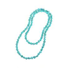 8mm Round Natural AmazoniteIrregular Turquoise Long Beaded Necklace Wrap Bracelet Handmade Gemstone Jewelry Women Men - Ngọc lam không đều-47" - Xem 1