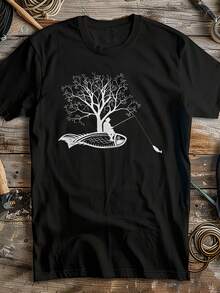 Man Sat On Fish T-Shirt Hook Yours A Fishing Tee Pm Midweight T-Shirt - 款式22 - 查看 1