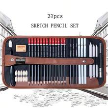 Zestaw 37 profesjonalnych ołówków do szkicowania, idealnych do malowania, cieniowania, szkicowania i blendowania, idealny prezent dla artystów, studentów, dzieci i początkujących