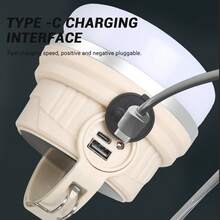 1PC Outdoor Solar Camping Lamp Flashlight USB Rechargeable Light Emergency Power Bank Waterproof Hunting Fishing With Hook Side Lamp - Multicolor - View 8