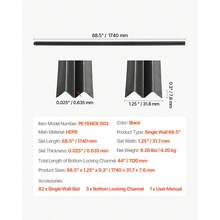 Listones de privacidad para cerca de alambre de cadena de una sola pared para cerca de 6' de alto con cierre inferior negro - PE de pared simple 6 pies - Ver 7
