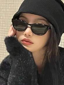 1/3 件复古椭圆形小框时尚眼镜，酷炫，PC 材质防风高端椭圆形时尚眼镜，防紫外线时尚修身影响者眼镜