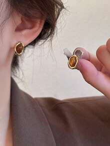 Meladerm Gradient Round Hong Kong Style Earrings For Women, New Arrival Earrings With High-End And Luxurious Feeling