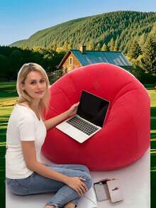 Inflatable Single-Person Garden Sofa Chair - Durable Foldable Outdoor Leisure Sofa Bed With Backrest, Multi-Functional For Room Use, Available In Multiple Colors. Suitable For Outdoor Activities, Beach, Hiking And Music Festivals, Thicker And Sturdier Design For Backyard, Beach, Camping And Other Occasions.