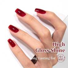 Sheer Red Gel Polish, 0.5 Fl Oz HEMA & TPO Free Red Jelly Gel Nail Polish Transparent Clear Soak Off UV LED Nail Art Design Manicure Salon For Women Fgirl{Inchcolor_nameinch:InchJelly-SheerRedinch} - 果凍紅 - 查看 5
