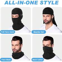 3/2/1 件装冬季拉法帽滑雪面罩，男女通用，防风保暖面罩，寒冷天气围巾，适合骑行、滑雪、登山等运动，防风保暖冬季颈部保暖帽，适合骑行、徒步旅行等运动。
