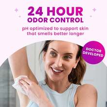 Acidified Deodorant Wipes - 24 Hour Odor Control - Aluminum Free, Baking Soda Free, Skin Loving - Flushable - 15 Count (Pack Of 3) (Cool Cucumber),25837619 - 黑色 - 查看 2