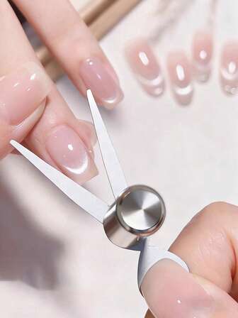 2 件深 V 法式猫眼磁性辅助工具，强力圆柱磁铁，用于粘贴猫眼指甲、美甲