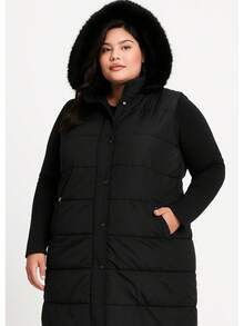 Plus Size Women Thermal Vests - 黑色 - 查看 3