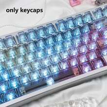 Juego completo de 123 teclas con diseño de arcoíris / Arknights / líneas de graffiti, teclas transparentes, altura original del fabricante, compatible con diseños de teclado de 61/64/75/87/98/104