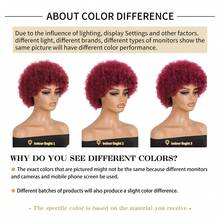 6 Zoll 70er Jahre Afro Perücken für Frauen, kurze Afro Lockige Perücke, blau gemischte Frauen Voll Afro Lockige Perücken für Frauen Alltag Party Halloween Tragen - Verschiedenfarbig - Übersicht 9