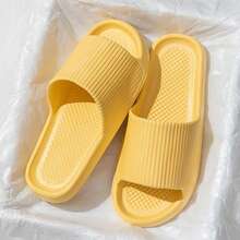 Couple's Slip-On Slippers, Comfortable & Lightweight For Indoor Home, Living Room, Bathroom Use, Summer - Yellow - View 3