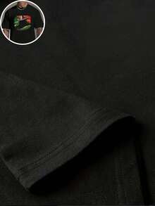 1 Camiseta Para Hombre, Camiseta Para Hombre, Pantalón Para Hombre, Viva México 180G Negro Y Blanco, Camiseta Con Sombrero Mexicano Y Estampado De Texto, De Alta Calidad, Cuello Redondo, Ajuste Básico Holgado, Transpirable, Versátil, Lavable En Máquina, Cómodo, Talla S ~ 3XL, Esencial Deportivo Casual Diario Para El Verano. - Oscuro - Ver 4