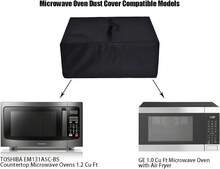 NUENSS-ROR - Funda protectora impermeable para microondas, resistente al calor, resistente al calor, cubierta de tela de nailon para horno de microondas  EM131A5C-BS de 1.2 pies cúbicos\/GE de - negro - Ver 3