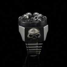 Dark Style Multi-Skull Mechanical Ring - Niche Design Sense Heavy Metal  Men's Ring, Personality Punk Style Domineering Hand Accessory - Silver - View 8