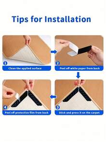 4/16pcs Non-Slip Carpet Grippers, Suitable For All Types Of Carpets. Made Of Washable PU Material, These Reusable Carpet Fasteners Effectively Prevent Carpet Shifting And Curling. - Multicolor - View 8