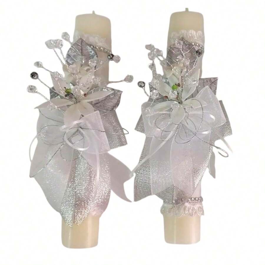 Par  de Vela para  boda velas pra ceremonias  velas de bendiciones - Blanco - Ver 1