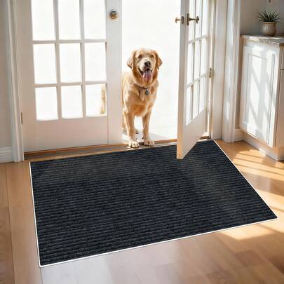 防滑吸水门垫 - 可机洗低调门垫，入口室内/室外垫 - 聚酯纤维家居装饰地毯，适用于客厅厨房地垫、露台、前门、地垫门垫、室内外垫、厨房垫