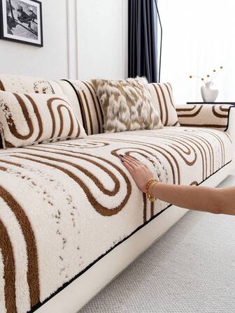 1 pieza Cojín de sofá de invierno grueso y antideslizante, funda de asiento de sofá amigable con mascotas resistente a arañazos de gato, decoración del hogar lavable a máquina apta para sofá en forma de L y sofá de 1/2/3/4 plazas (se vende por separado)