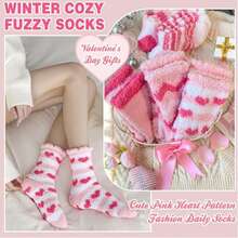5 Pairs Women's Plush Socks Slippers, Soft Cozy Fluffy Warm Winter Sleeping Comfortable Adult Socks - Multicolor - View 4