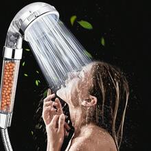 High Pressure Shower Head, Ionic Filter Showerhead With 3 Setting, Water Saving And Stone Filter Beads Handheld Shower  (No Hose) - White - View 3