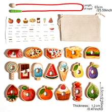 儿童早教串珠游戏，毛毛虫串珠游戏，专注力训练，精细动作技能发展，逻辑思维训练，儿童玩具，精彩圣诞礼物 - 彩色 - 查看 7