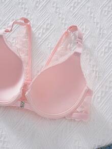3pcs Comfortable Front Closure Bras With Lace Decor, Fashionable Design Suitable For Daily Wear, Perfect Fit And Support In Various Sizes - Multicolor - View 5