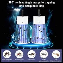 1pcs Bug Zapper USB Electric Non-Radiation LED Silent Mosquito And Insect Killer Lamp, Suitable For Indoor Killing Of Mosquitoes, Flies, Small Flies, And Fruit Flies, With A Small Brush - 橄欖綠 - 查看 1
