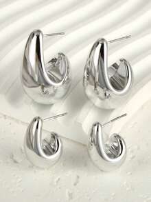 4-8 件/套大水滴泪珠吊坠耳环，夸张嘻哈配饰，女士日常耳环 - 水滴耳環套裝 - 查看 6