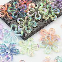 10/20pcs Colorful Cute Large Plum Blossom Pendant Beads, Multicolor Pendant Beads With Holes, Suitable For DIY Hair Accessories, Phone Case, Bracelet Decorations