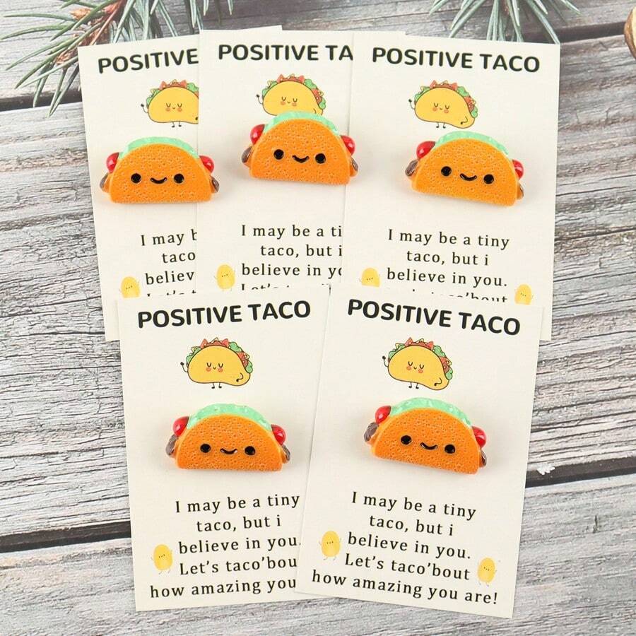 1pc/5pcs Positive Resin Taco Animals Relaxation Self Care Get Well Gemini Gifts For Women Birthday Gift Friends Friendship Sister Emotional Inspirational Support Potato Christmas Home Fall Decor - Multicolor - View 1