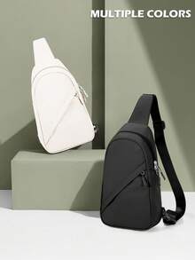 Nylon Water Repellent Belt Bag, Crossbody Bags With Adjustable Strap, Fashion Shoulder Bag For Girl Boy, Lightweight Fanny Pack With Zipper, Casual Waist Packs With Multiple Layers For Students, Travel Essentials Bag For Outdoor Work Commute School Work, Black Bag, 5 Colors Option