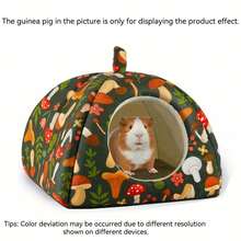 Guinea Pig Hideout Washable Rabbit Bed With Guinea Pig Tunnel Guinea Pigs Toys Set Bunny Hideout Cage Accessories For Hamster Ferret Rabbits Bunny Green Mushroom Forest