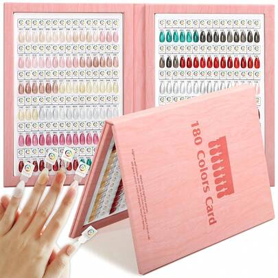 120/180 Colors Magnetic Nail Polish Display Book, Detachable Color Swatch Palette, High-End PU Material Color Card Display Album, Comes With 120/180 Magnetic Color Heads And 1 Numbered Label, Ideal For Nail Art Design