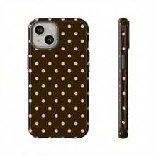 1pc Cute Pink Polka Dot  15/14/13 Case, Stylish Brown Polka Dot Phone Cover For  15/14/13 Pro Max/Plus, Durable Shockproof Full Body Protective Slim Fit Design For Women Girls35460,Suitable For IPhone 17 Air - 白色1 - 查看 2