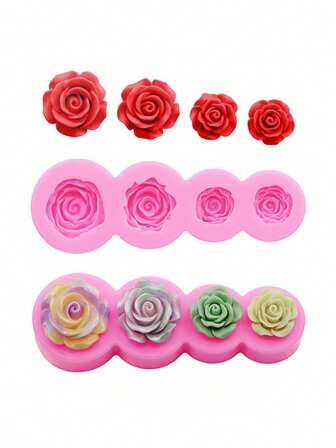 1 pièce Moule en silicone en matériau de silicone liquide Moule de fleur de rose mini réaliste en résine. Moule en silicone pour la fabrication d'accessoires pour cheveux, chouchous, chaussures, décorations de vêtements, accessoires de bijouterie, aimants de réfrigérateur